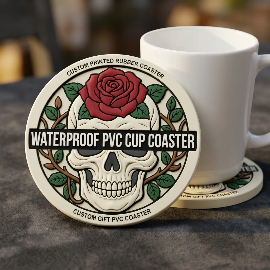 Custom Logo PVC Round Coaster Personalized Drink Mat Non‑Slip Table Protector Pad Home Tabletop Decoration For Festival Gift