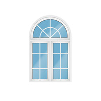 Windows fancy design UPVC/PVC window with arch vector