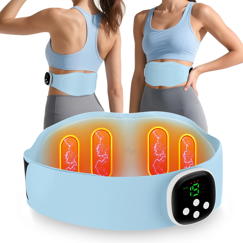 

Electric Heating Waist Massager Ab Toning Belt for Belly Exercise Lower Back Vibration Hot Compress Heating Pad Muscle Relax