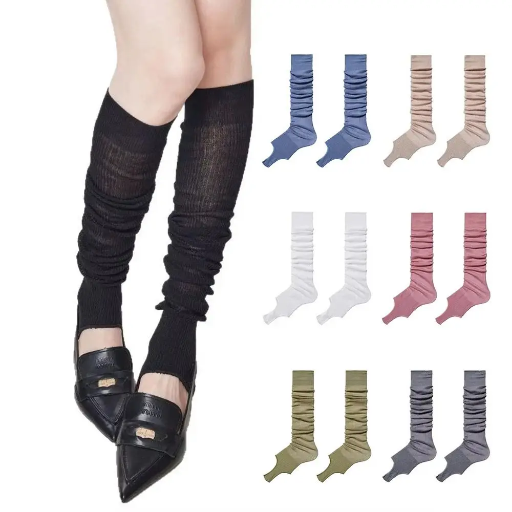 New Slim Fit Combed Cotton Socks Solid Color Breathable Anti-pilling Socks Seamless Thin Leg Socks