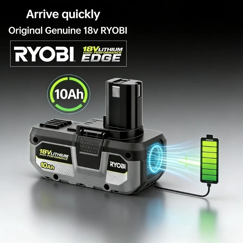100% Original RYOBI ONE+ 18V high-performance lithium cell battery, compatible with P108 RB18L50 ONE+ tools