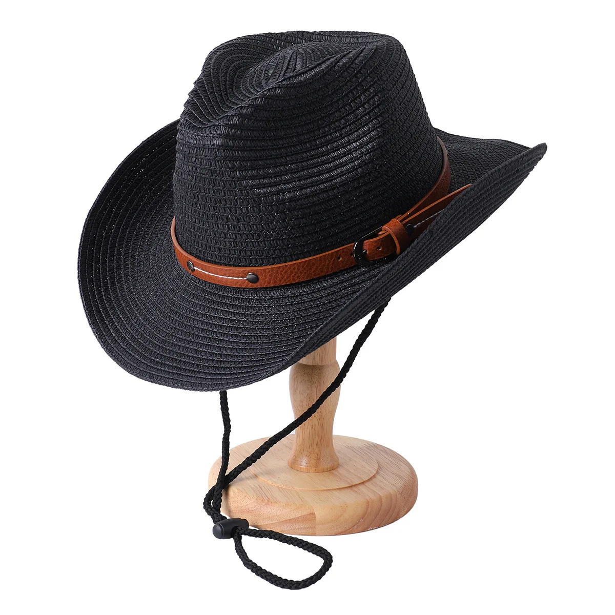 5252 Straw Cowboy Hats Western Cowgirl Hat Foldable Wide Brim Women Straw Wide Brim Cowboy Hats, Western Cowgirl Hat for  main image 2