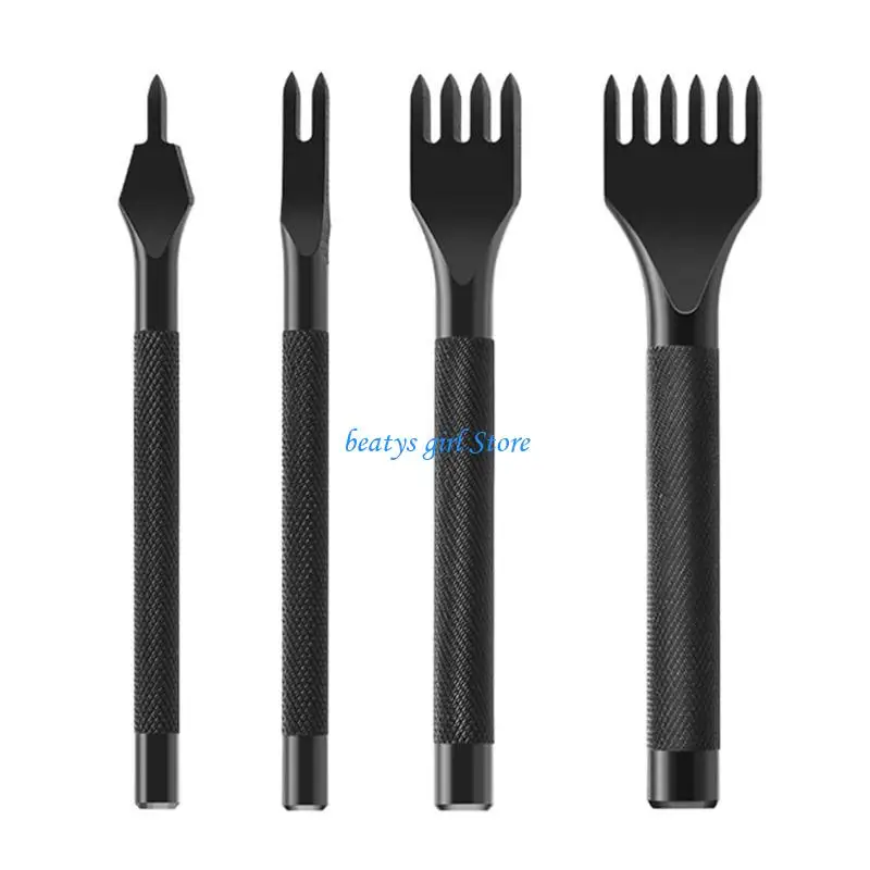 C7AB High-Quality Leather Sturdy Carbon Steel Tools for DIY Leather Projects Black, 1/2/4/6 Prong