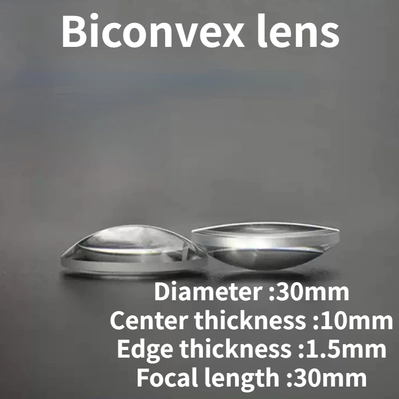 

Diameter 30mm Focal Length 30mm Biconvex Lens H-K9 Optical Glass Physics Experiment Magnifying Glass Stage Light Lens