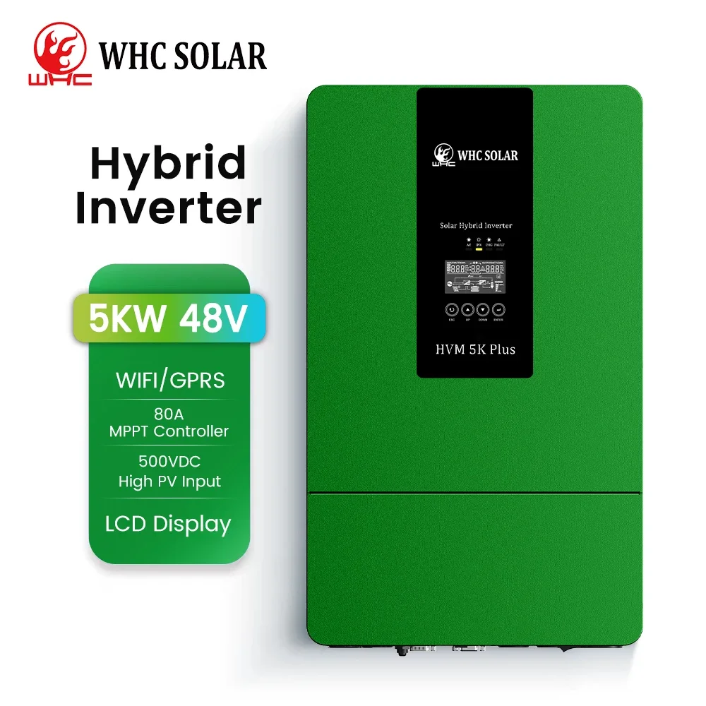 

WHC 3.6KW 5KW Mppt Solar Power Inverter 24V Dc To 220V Ac Solar 48V Off Grid Mppt Pure Sine Wave Hybrid Solar Inverter