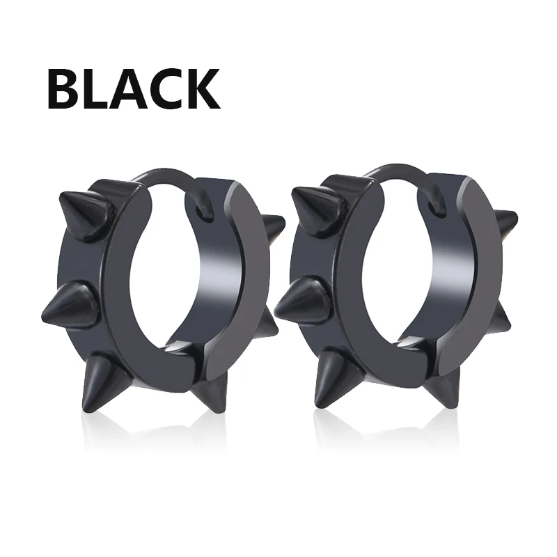 1 Paar Multi Arten Unisex Schwarz Gold Farbe Edelstahl Ohrring Für Frauen Männer Punk Gothic Piercing Gefälschte Ohrringe Schmuck