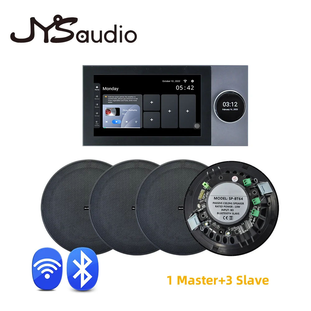 JYSaudio Just Your Sound Audio-Set Smart Home Theater TUYA Wand-Sound-Verstärker WiFi Touchscreen Android Power Amp Bluetooth 6" Stereo-Deckenlautsprecher 4