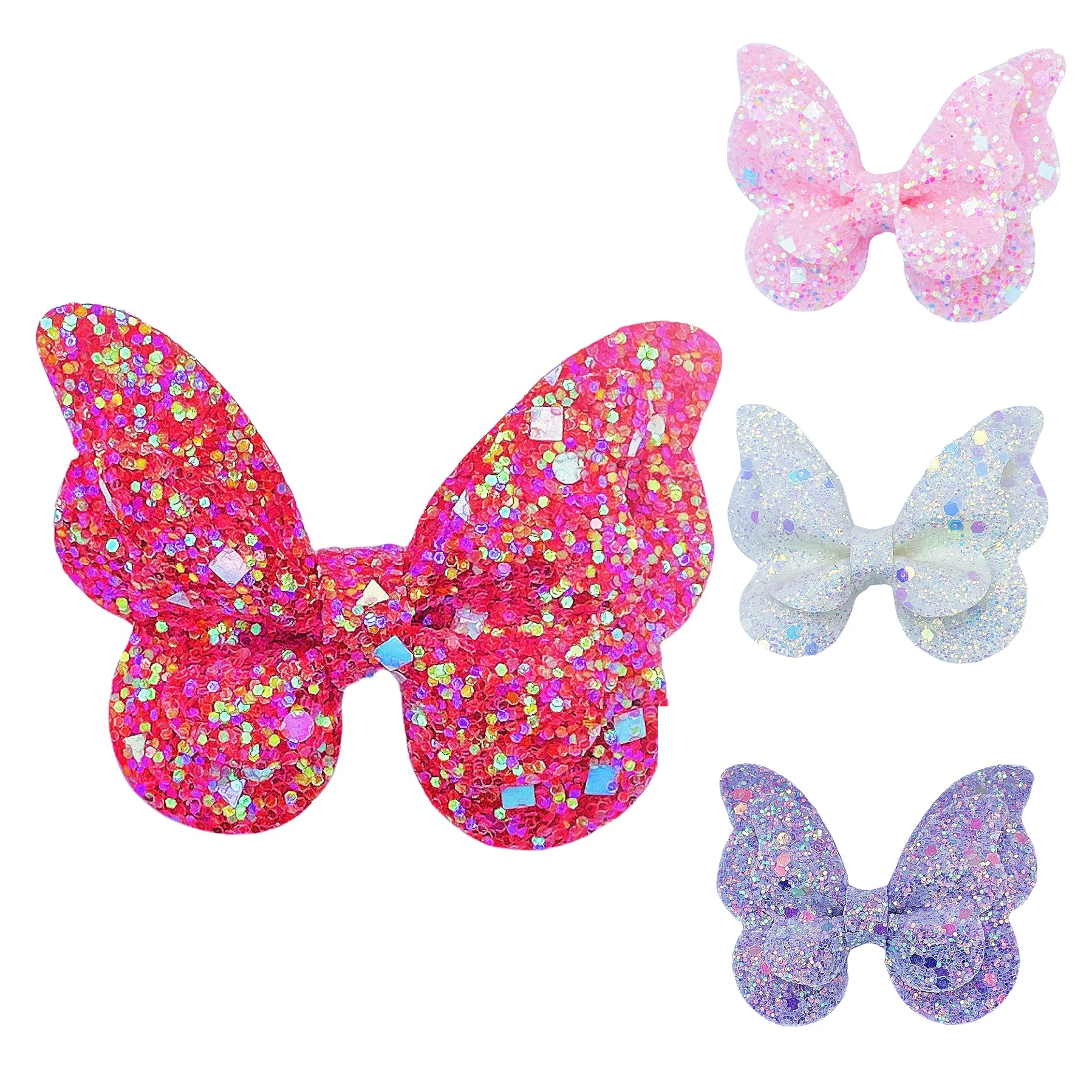 2 pcs neue Mädchen niedlichen doppelten Schmetterling Haars pange Bögen Haarnadeln DIY Kopf bedeckung Bogen Dekor Haar griff Kinder Kinder Haarschmuck