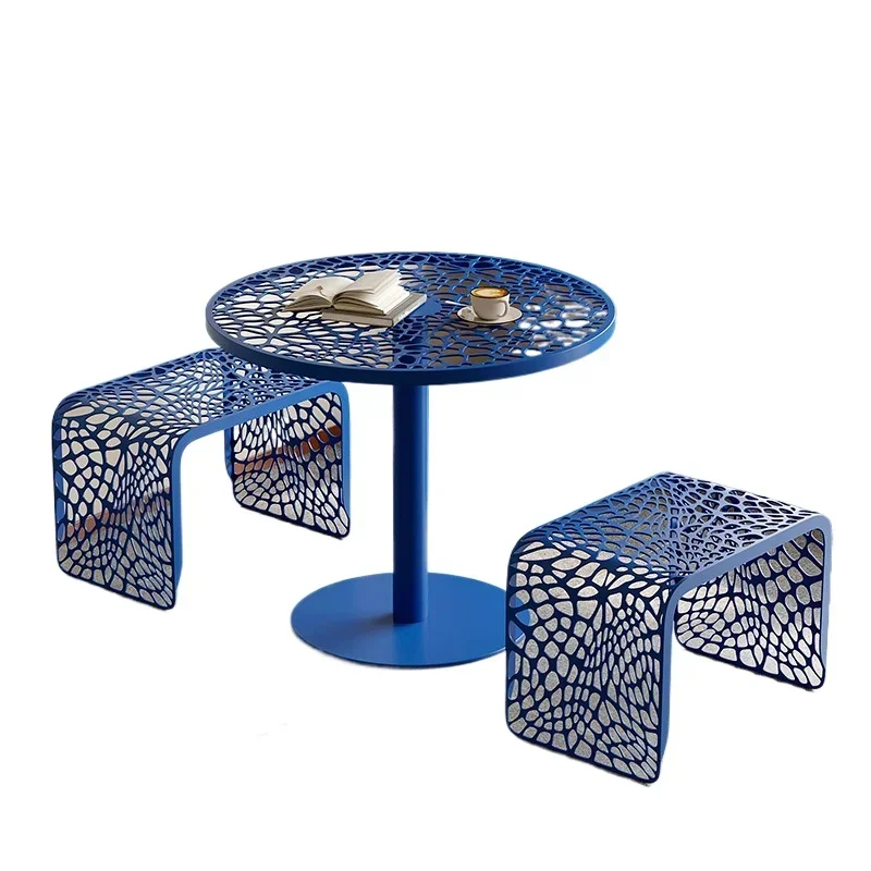 

Designer Round Table Park Homestay Courtyard Nordic Outdoor Round Table Cafe Anti-rust Rooms Dessert Shop