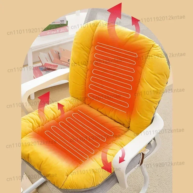 Electric Heating Cushion Seat Heating Pad With Backrest Office Chair 9 Gears Adjustable Temperature Integrated Thermostatic Mat
