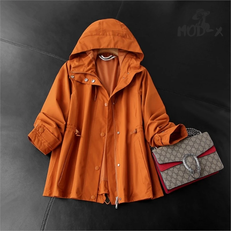 

MODX French Ai Home Cabinet Light Line Outdoor Wind Functional Windproof Drawstring Hooded Hardshell Jacket Female New Hot