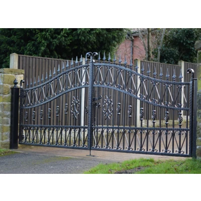 

China Professional Iron Gates Wrought Iron Gate Double Door Iron Gates