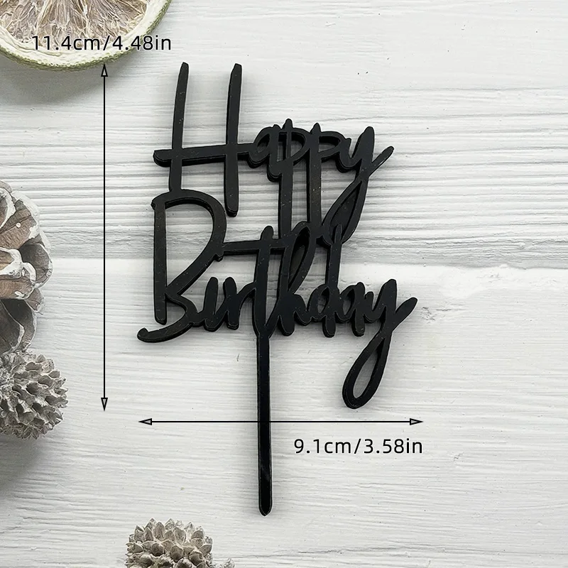 10 Stück Acryl-Kuchenaufsatz „Happy Birthday“, Rosa, Gold, Silber, für Kinder, Männer, Frauen, Babyparty, Party, Kuchendekoration, Geschenkzubehör – Detail 9