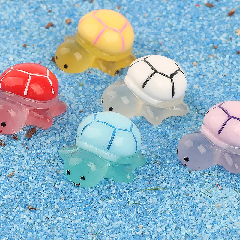 1pcs Mini Luminous Turtle Home Decor Landscaping Resin Crafts Glowing Turtle Garden Fish Tank Miniatures Ornaments Decoration