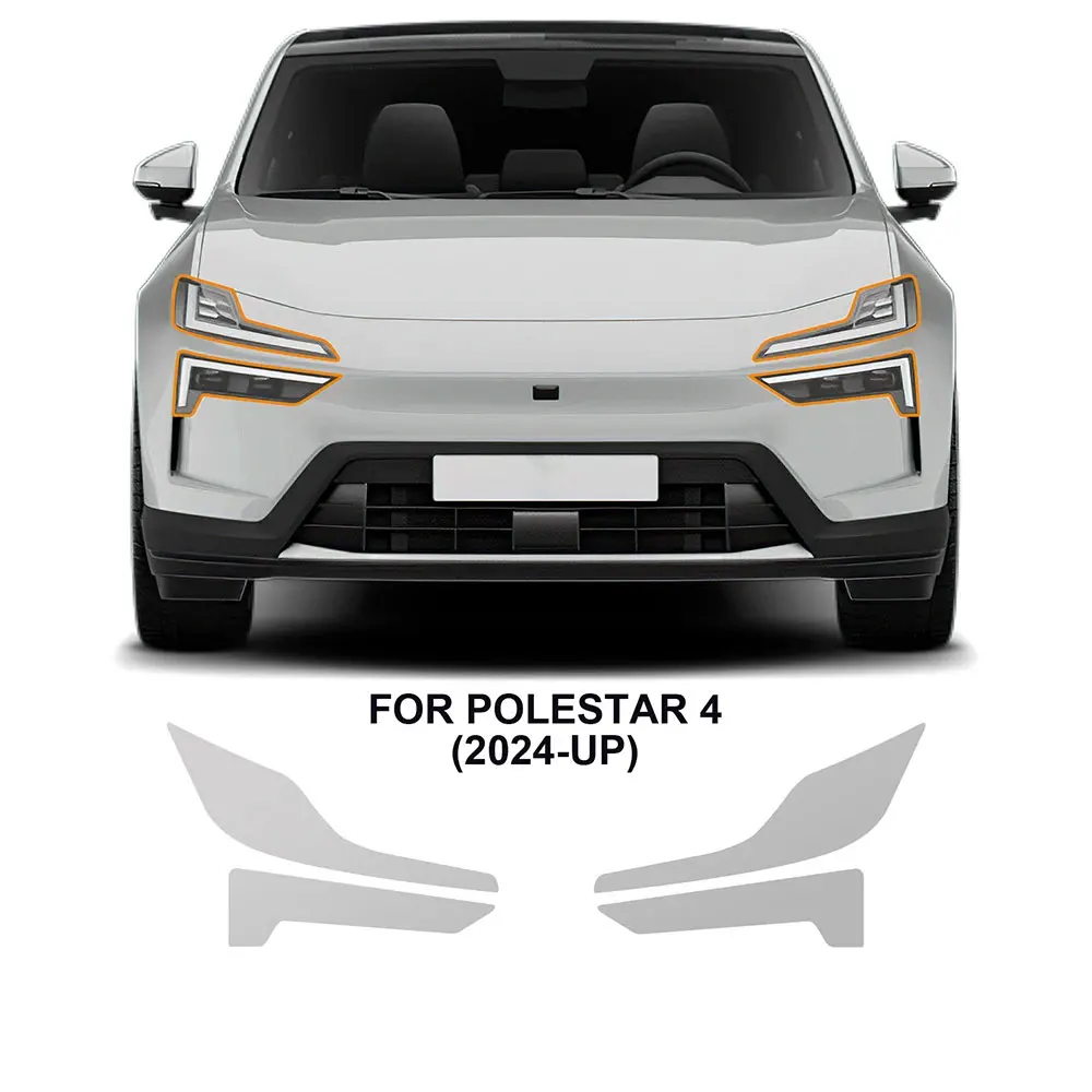 For Polestar 4 2024 2025 Headlight A B Pillars Anti-Scratch Protective TPU Car Sticker Paint Protection Film PPF Transparent - Image 2