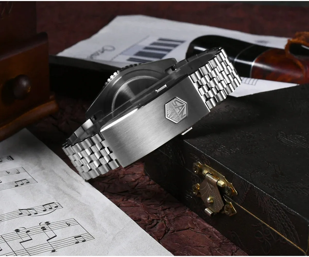 San Martin-Montre-bracelet mécanique rétro automatique Gstuff pour homme, montre-bracelet de luxe, étanche à 200m, lunette saphir Shoous C3, NH34