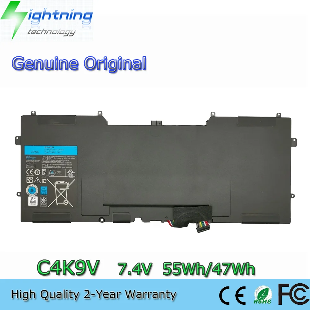 New 55Wh C4K9V Y9N00 47Wh Original Laptop Battery For Dell XPS 12 9Q33 -L221X 13 9333 13 XPS13 13-L321X 3H76R