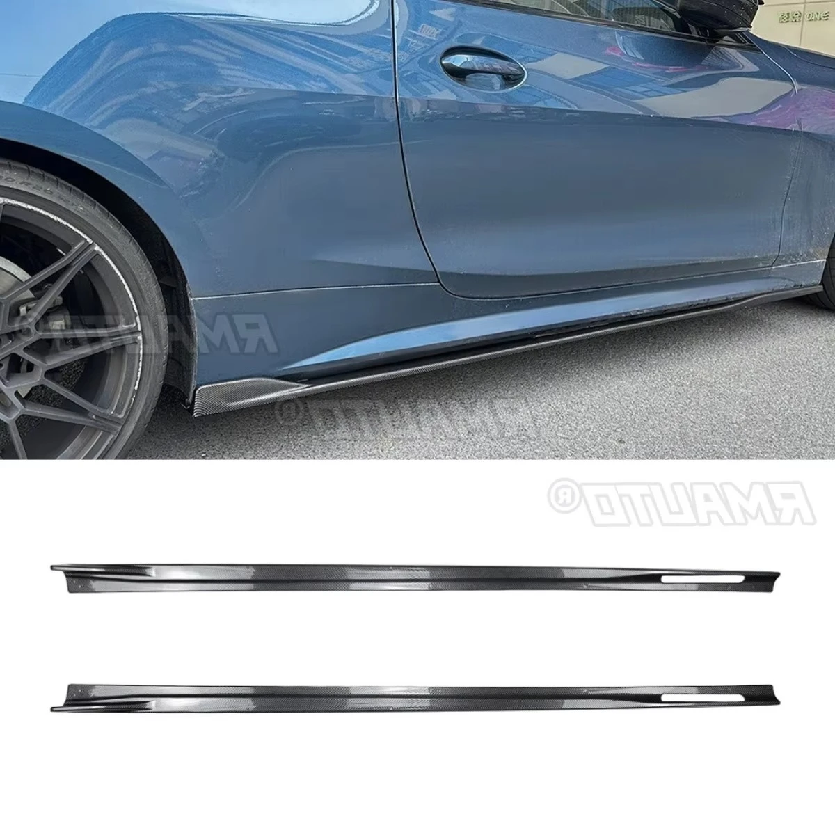 

For BMW 4 Series Coupe G22 G23 M Sport 2020+ Car Side Skirt Lip Spoiler Extension Diffuser Guard Car Side Skirt Splitter Apron
