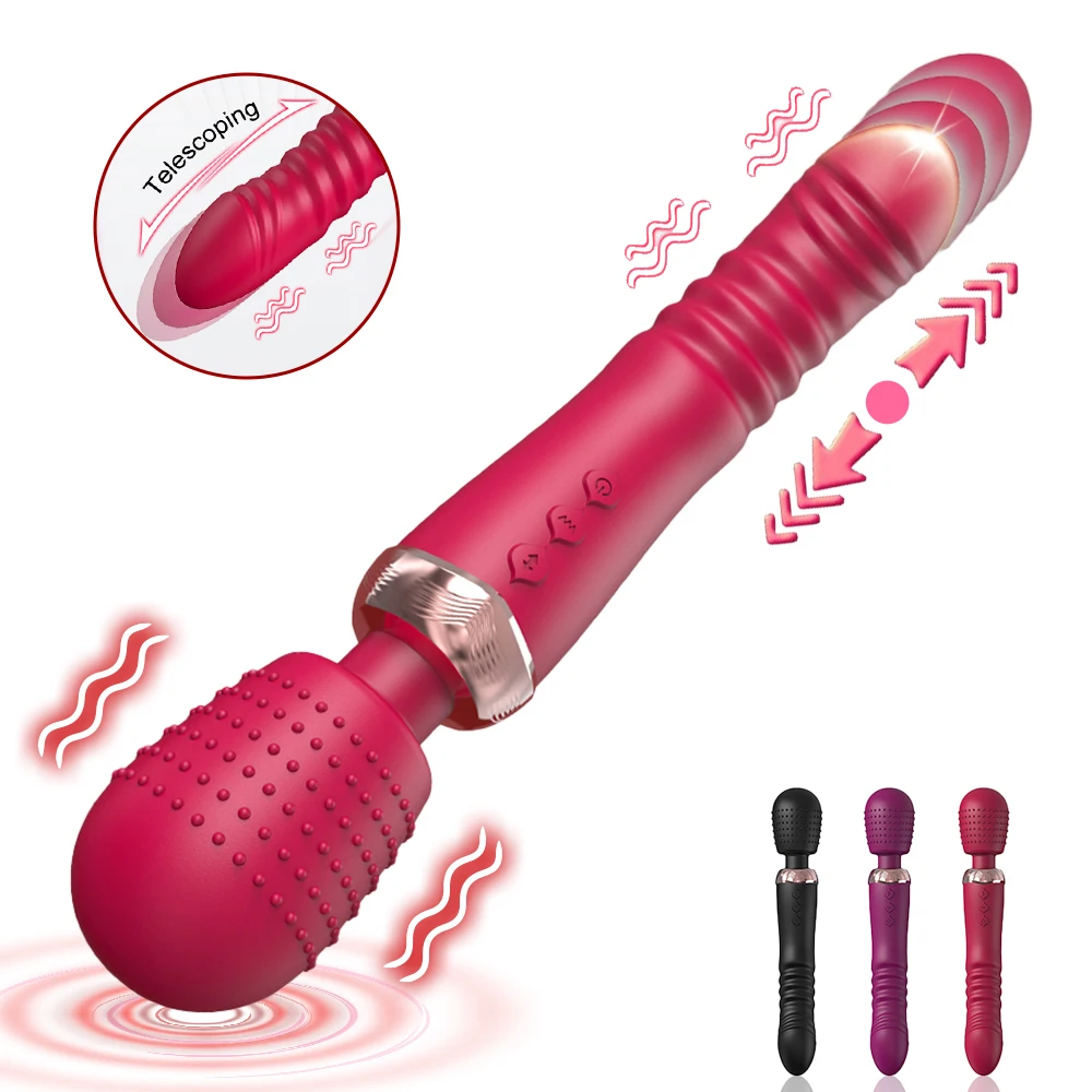 

Powerful Telescopic Vibrators for Women 3 Motors Dildos silicone Clit Stimulator G Spot Big Wand Massager Sex Toys For Couples