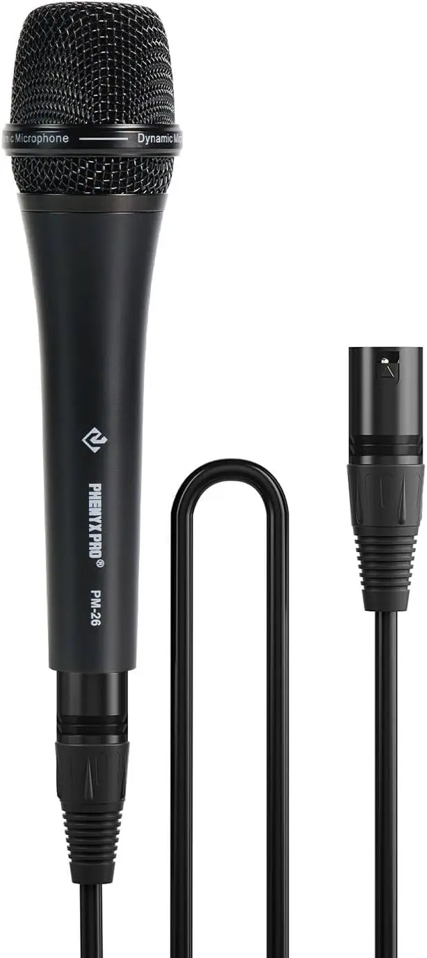 

Supercardioid Dynamic Vocal Microphone with XLR Cable, Mic Clip, Bag for Singing, Stage, Studio, Karaoke
