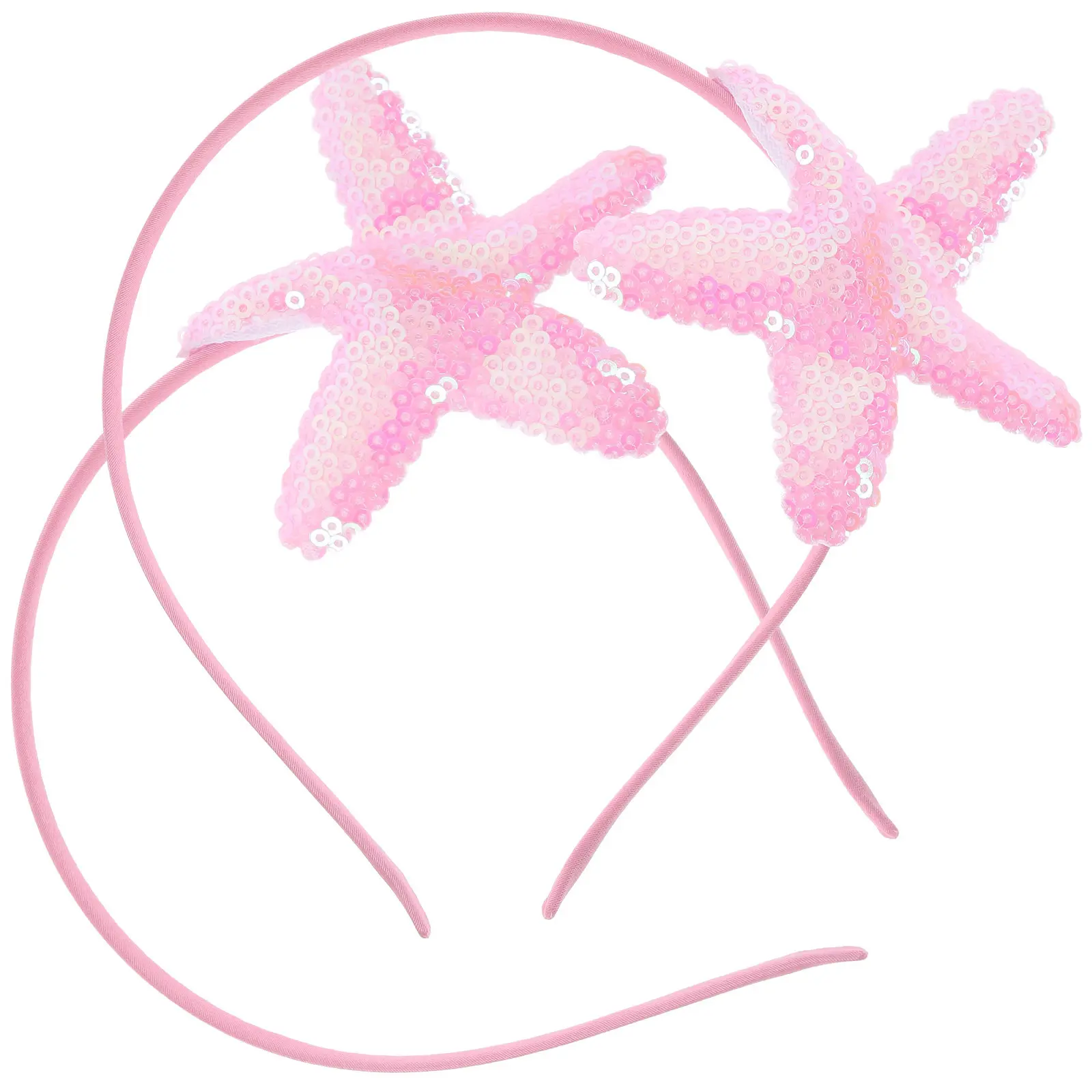 

2Pcs Kids Sea Star Headband Sequin Hairband Glitter Hair Accessories Toddler Girl Party Beach Headband Kids Hair Accessories