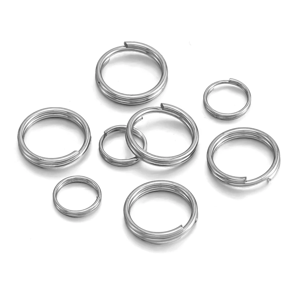 100pcs Stainless Steel 4-12mm Open Jump Rings Double Loops Split Rings Connectors for Keychain DIY Jewelry Making Supplies