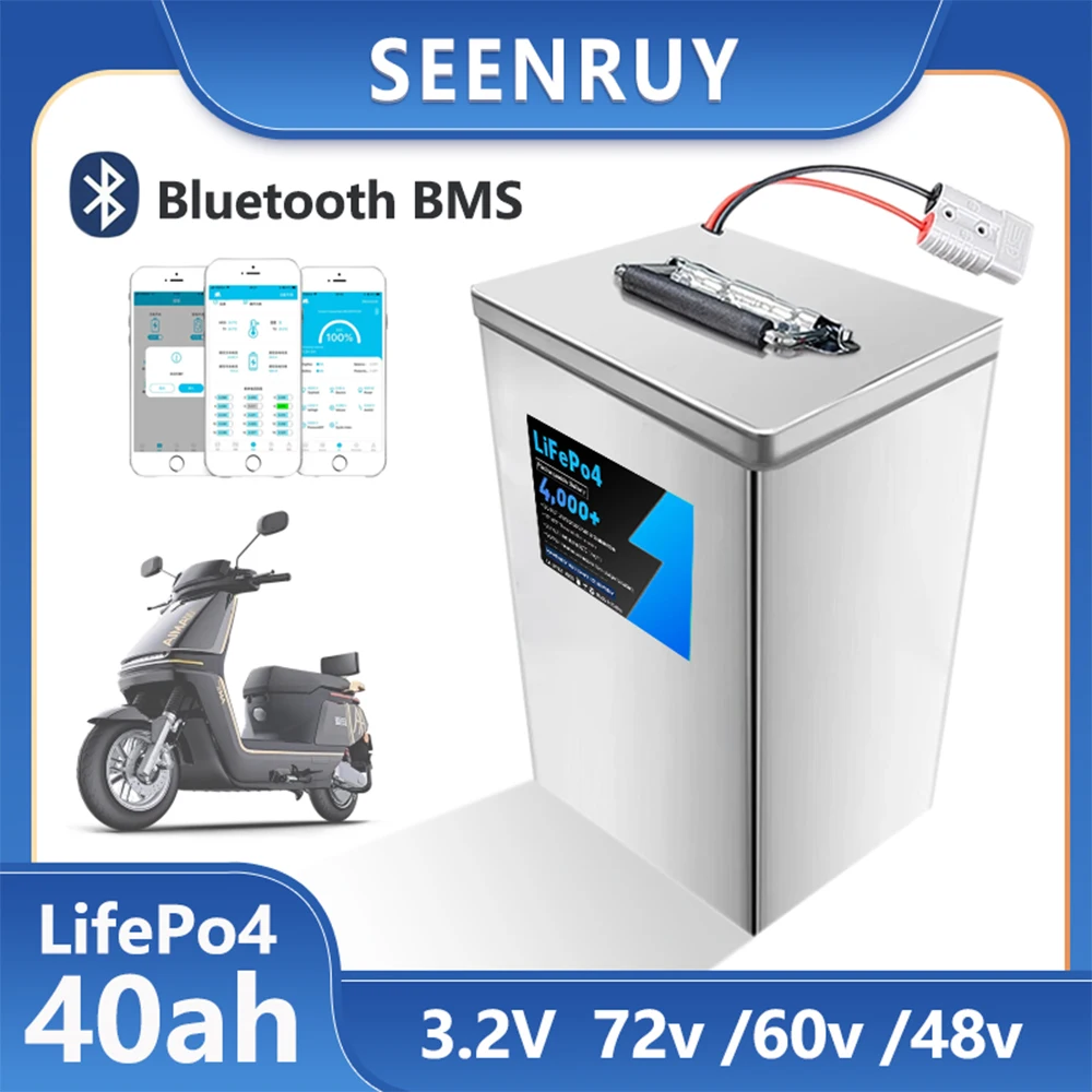 

48 В 60 В 72 В 40 Ач LiFePo4 Литий-железо-фосфатный аккумулятор глубокого цикла Встроенный 50 А BMS Идеально подходит для трехколесного мотоцикла