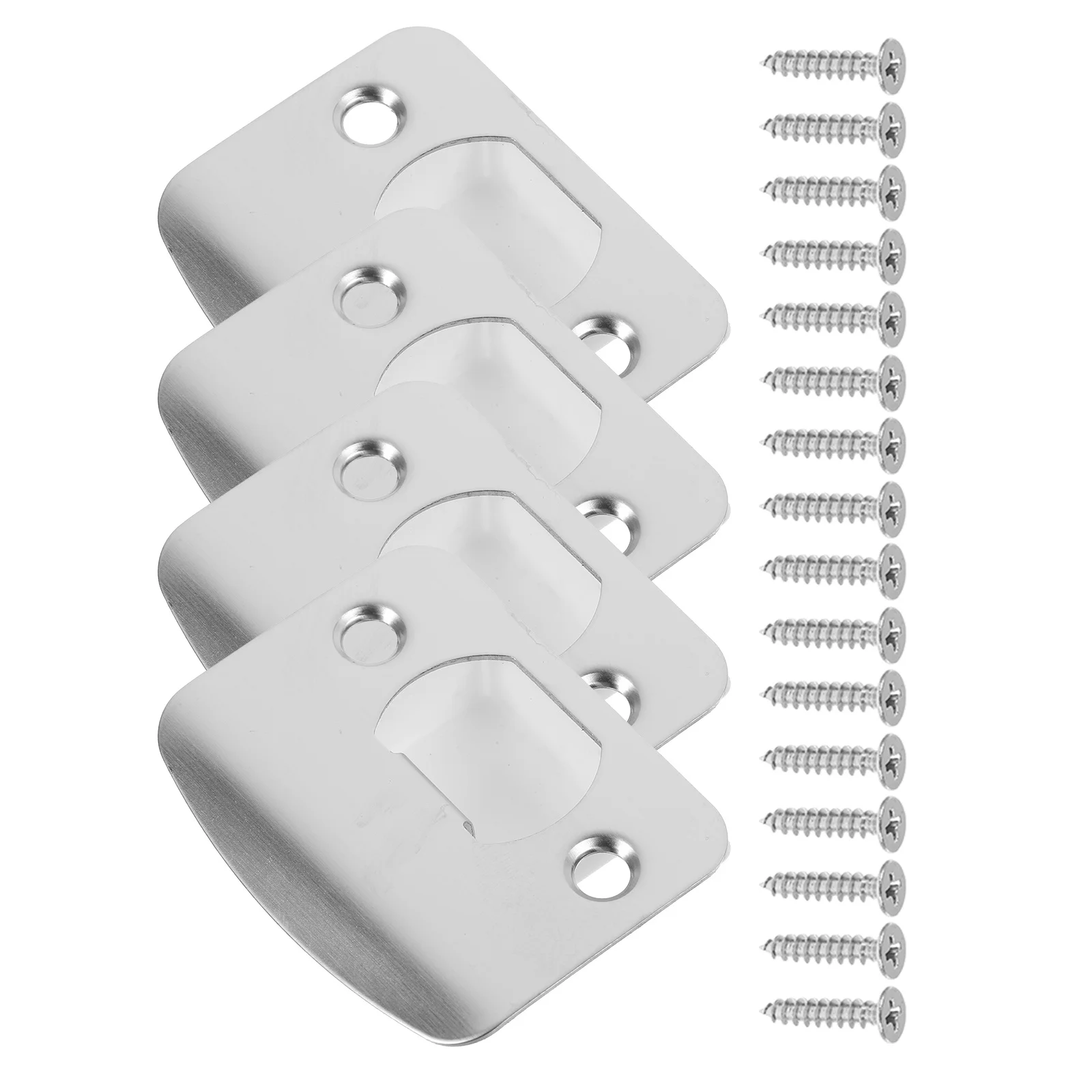 

4 set Lock Latch Strike Plate Metal Door Reinforcement For Interior Exterior Doors Deadbolt Cover Plate Front Door Repair Kit