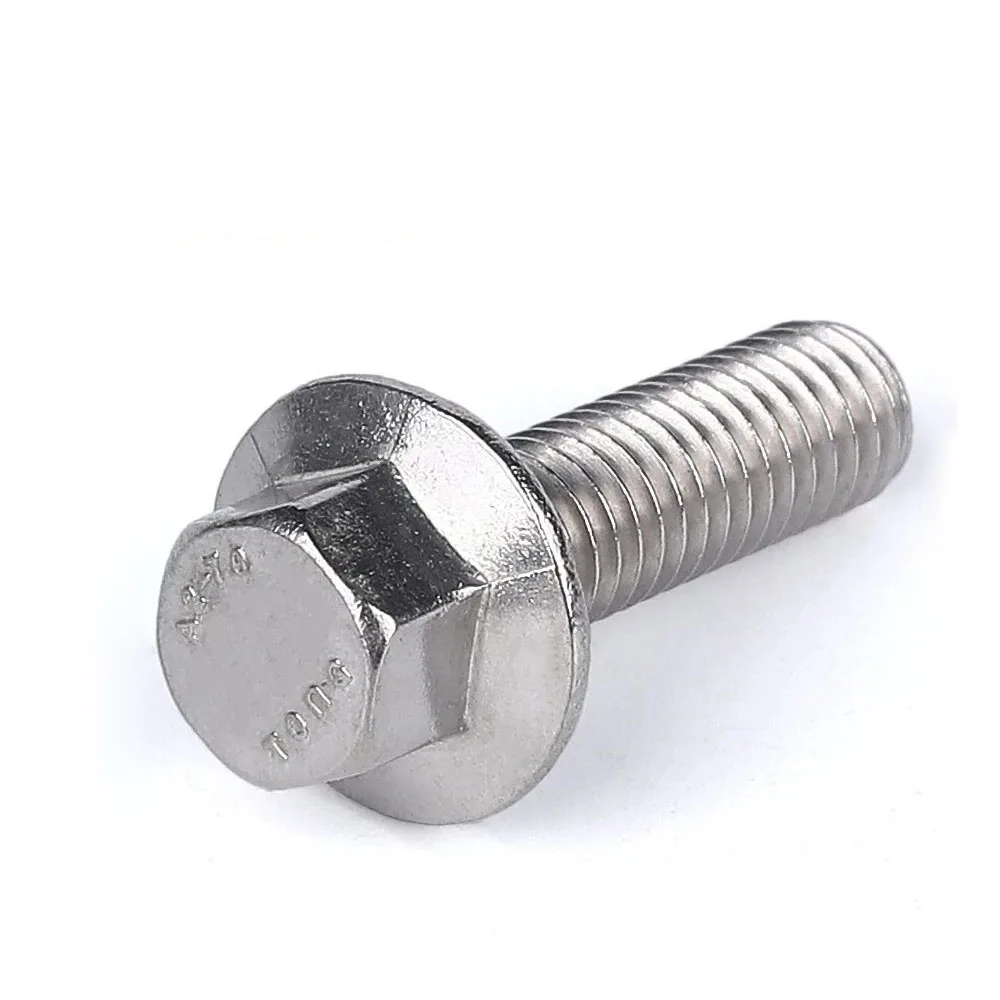 External Hex Washer Head Bolt M5 M6 M8 M10 M12 GB5789 304 A2-70 Stainless Steel Hexagon Head with Serrated Flange Cap Screw