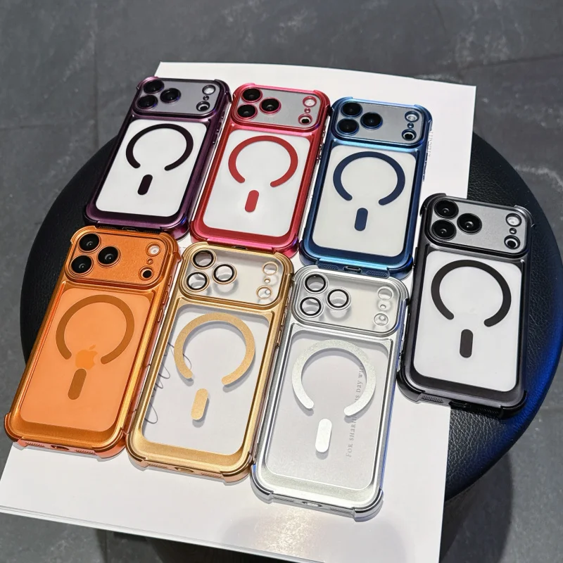 

New acrylic four-corner anti-drop magnetic matte case suitable for wireless chargingiphone17promax/16Phone case16promaxiphone13S
