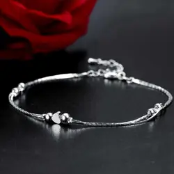 HOT Heart Anklet 925 Sterling Silver Women Girl Lover Barefoot Anklet Fashion Foot Chain Jewelry