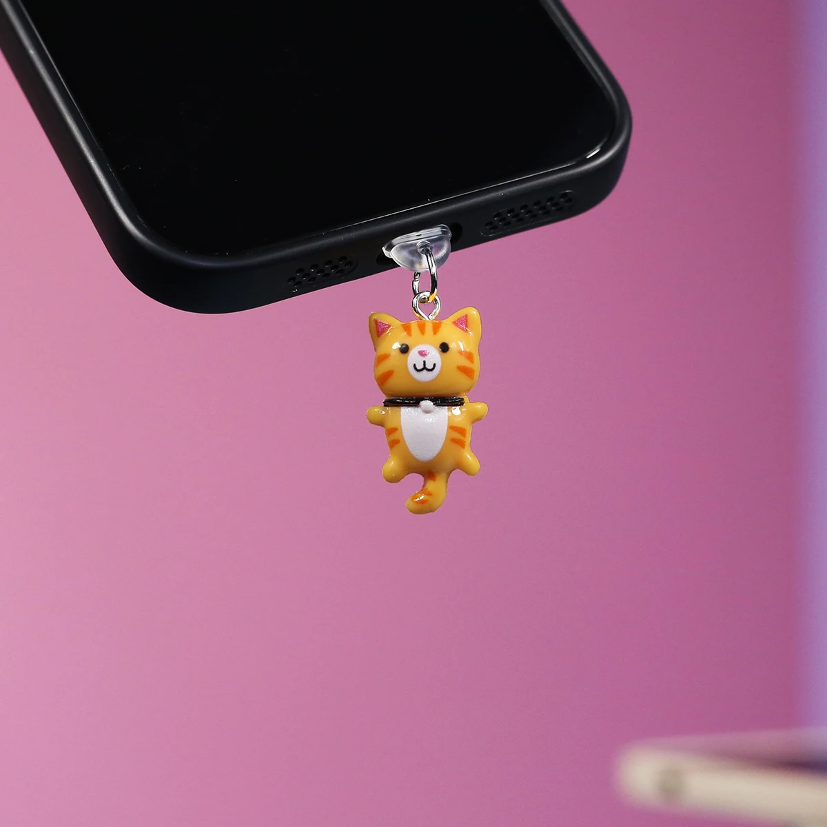 Three colors of cute cat dust plug accessories are suitable for decorating your phone with  for iPhone for Samsung Type-C