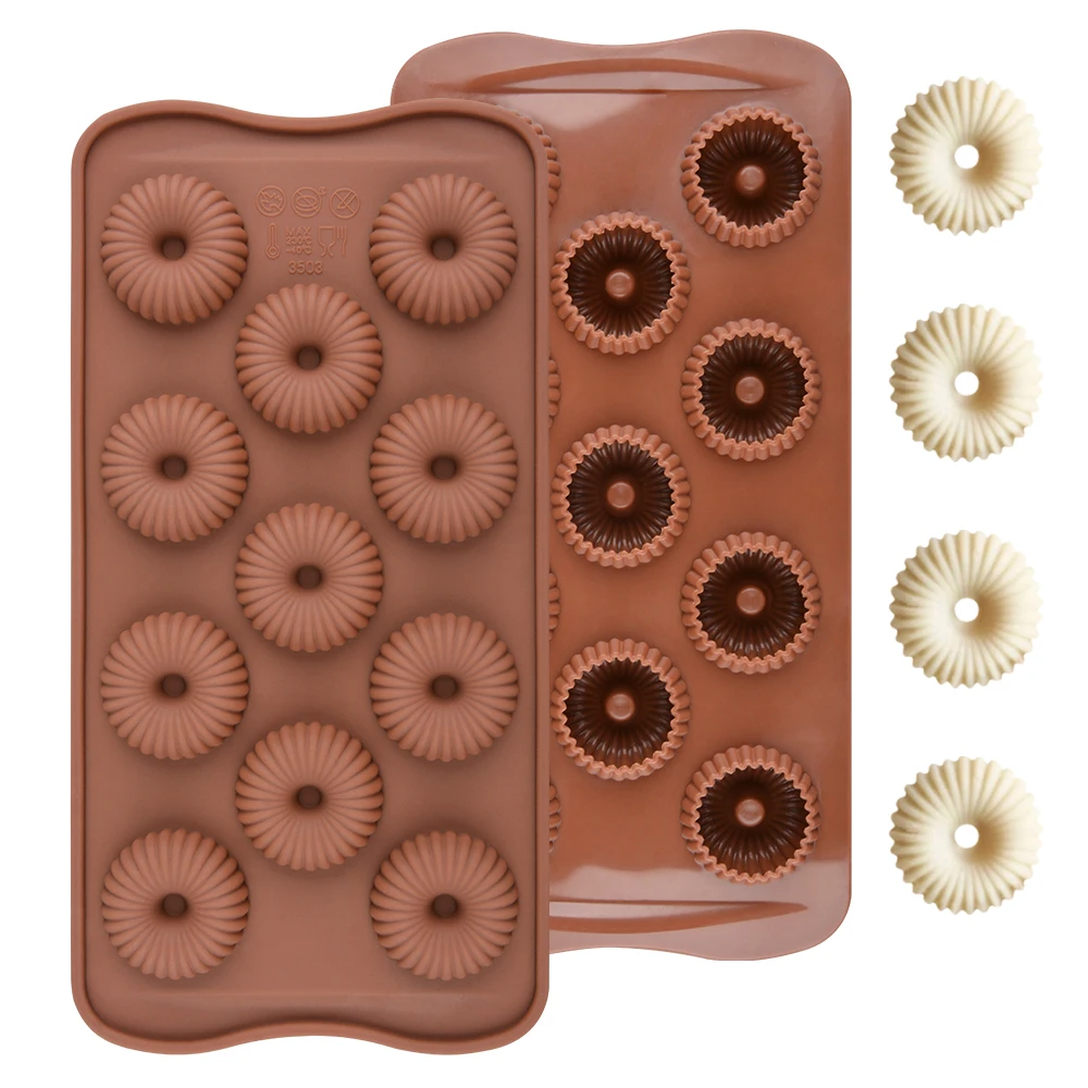 3D Mini Spiral Shape Chocolate Mold Baking Mold Chocolate Donuts Bakeware Mousse Cake Pastry Mould Cake Decoration Tools