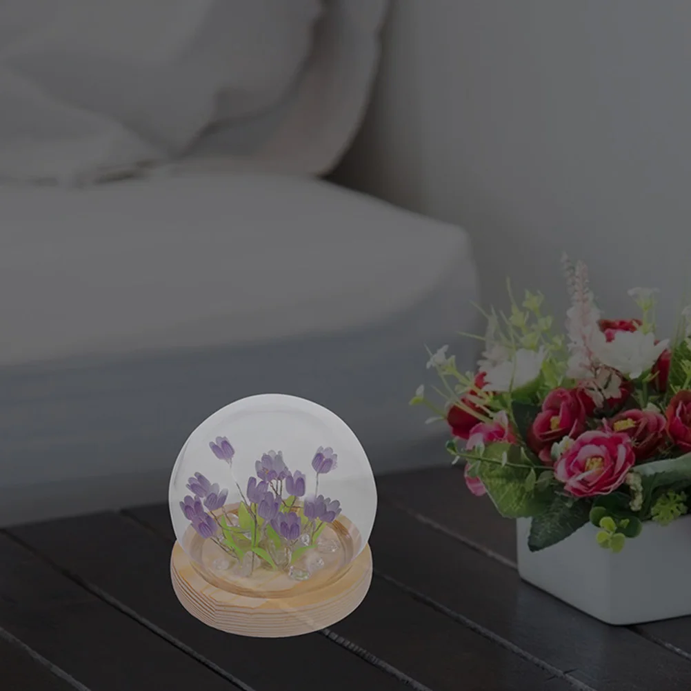 

16 Purple Flower Lamp Diy Tulip Night Light Night Light Kits Crystal Stones Faux Flower Lamps Bedroom Atmosphere Gifts