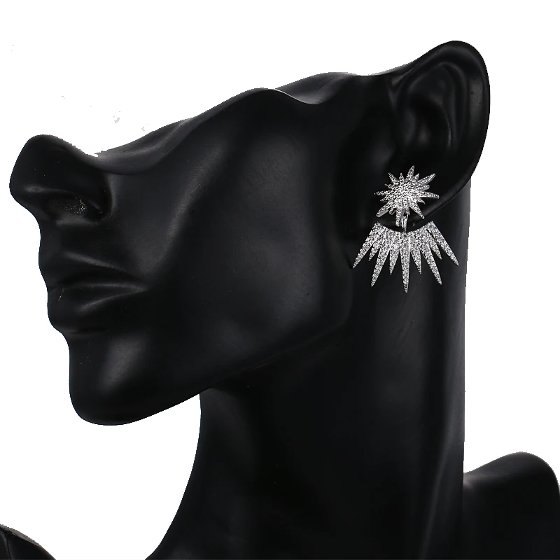 LXOEN Punk Cubic Zirconia Stud Earrings for Women Charm Geometry Silver Color Earring Pulseras Earing Studs Gifts Jewelry Bijoux