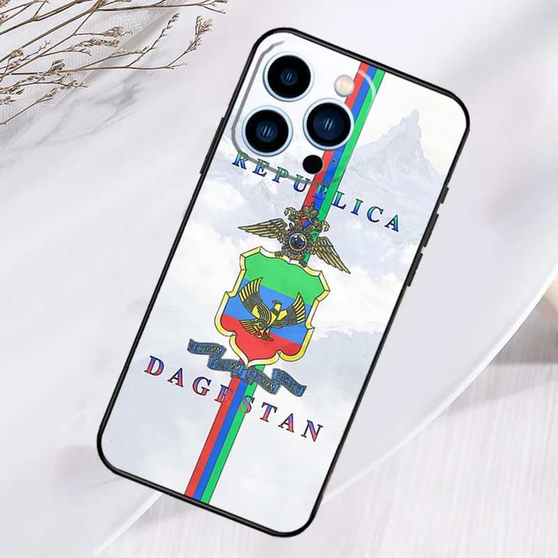 Dagestan National Flag Fundas For iPhone 13 14 15 16 Pro Max X XR XS Max Plus 12 Mini Case For iPhone 11 14 15 16 Pro Max Cover