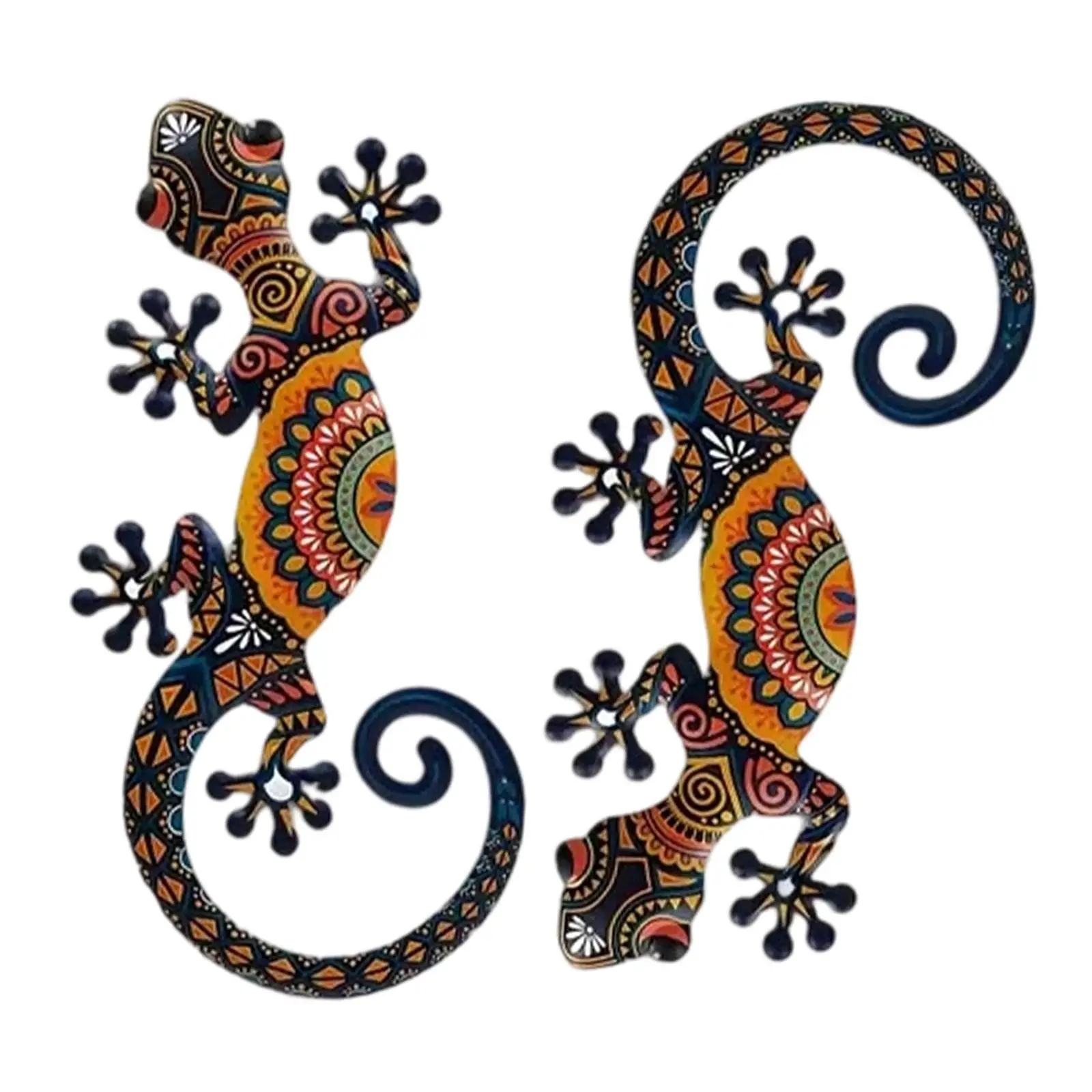 2Pcs Metal Gecko Wall Art Decorative 5.91inch Indoor Outdoor Ornaments Metal Wall Art for Bathroom