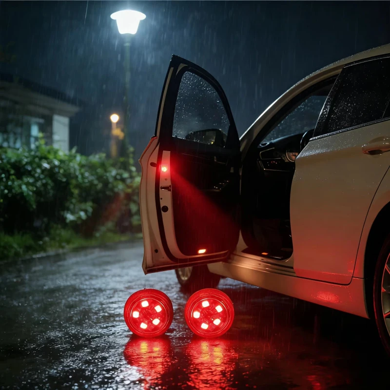 2/4/6/8Pcs Wireless 5LED Door Open Warning Anti-Collision Light For Hyundai Ix35 IX45 IX25 I20 I30 Sonata,Verna,Solaris