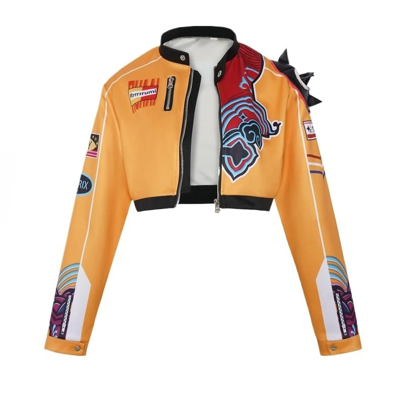 

Anime Demon Hunter Cosplay Costume Kpop Rumi Character Coat Jacket for Girls Adult Convention Cos Halloween Group Party Costume