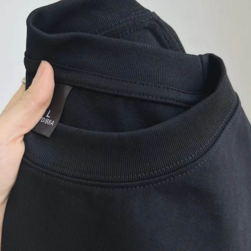 البني الأبيض نظرة تصدير جودة قصيرة الأكمام تي شيرت عارضة بلون زوجين المرأة أعلى الرجال #3