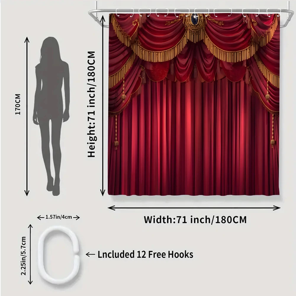 Luxurious Bathroom Four-piece Set - Avant-garde Waterproof Shower curtain, creating a complete bathroom suite