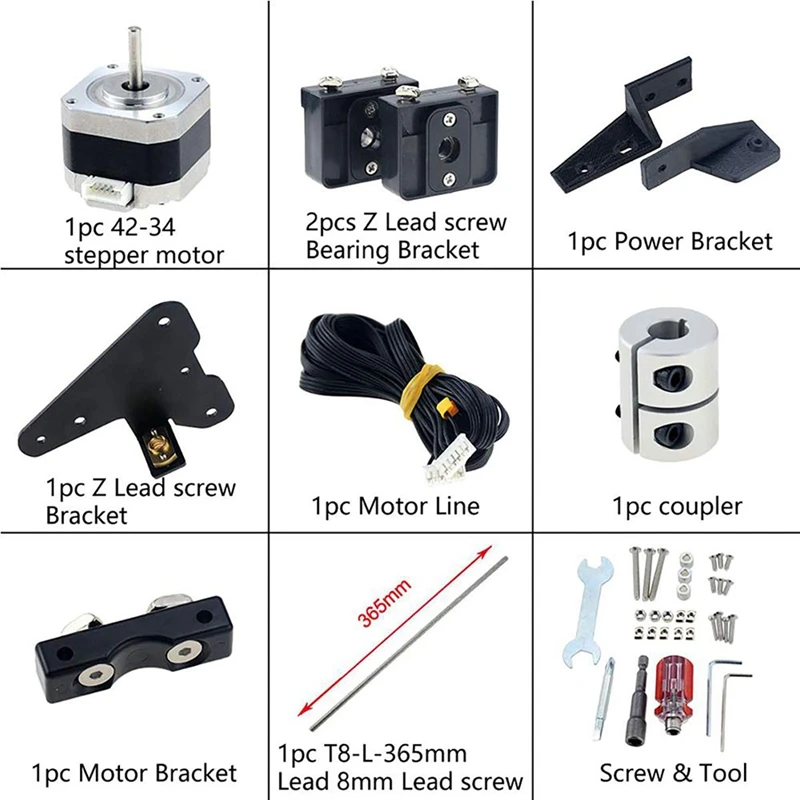 

Double Z- Upgrade Kit with Lead Screw Stepper Motor, Suitable for -3 / -3 V2 / -3 Pro 3D Printer [No.3 Elnic]