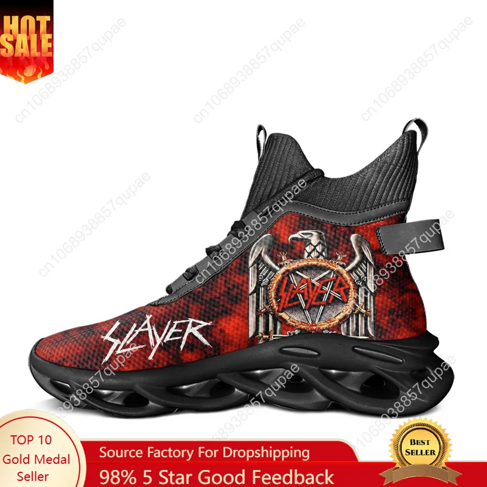 

Slayer Heavy Metal Rock Band High Top Flats Sneakers Mens Womens Sports Hiking Travel Shoes Running Shoes Custom Shoes