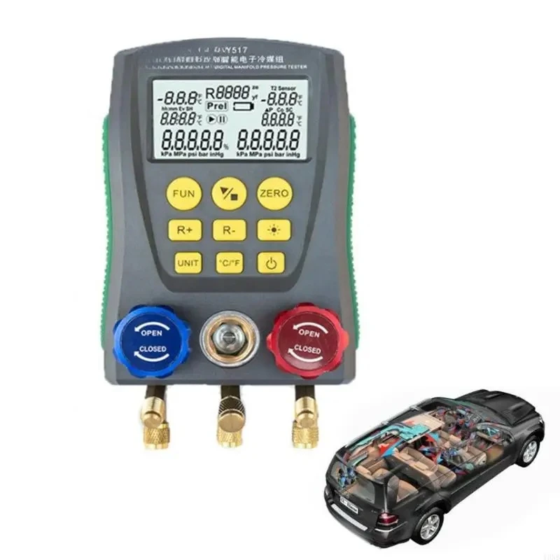 

Y3NB Refrigeration Digital Manifold Gauge Pressure Temperature Electronic Manometer Gauge Tester DY517 Car Air Conditioner