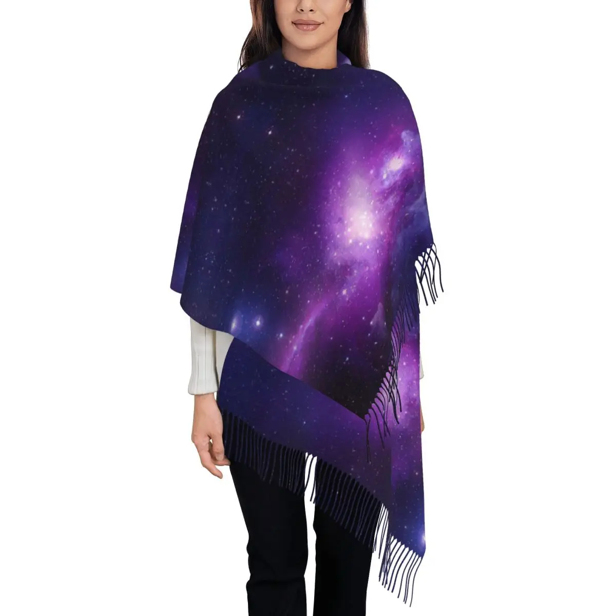 Galaxy Scarf Tassel Scarves Women Soft Warm Shawls and Wraps Long Fall Winter Shawl Wrap