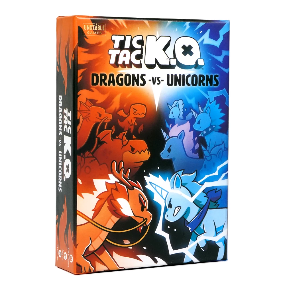 Juegos inestables Happy Little Dinosaurs Base Game, juego de cartas divertido de sabotaje competitivo, expansión de 5-6 jugadores, Tic Tac K.O.: