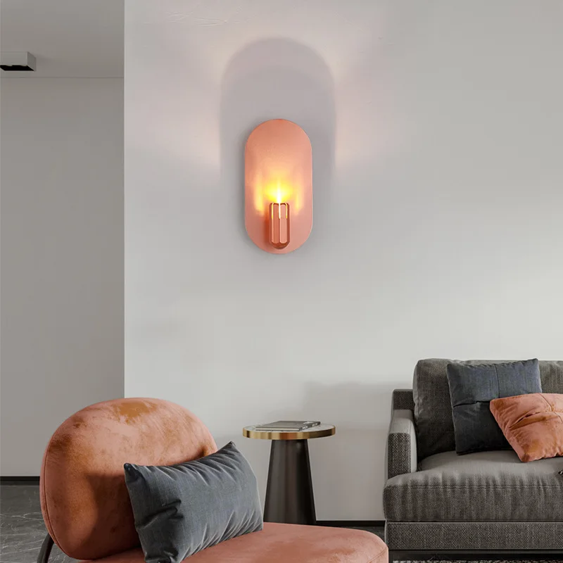 Nordic Creative Personality Living Room Aisle Wall Lamp Simple Bedroom Bedside Bar Staircase Oval Rose Gold / Black Wall Lamp