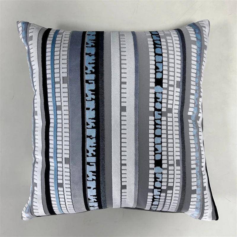 European Cutting Velvet Cushion Cover Square Geometric Pillow Cover Decor Spring Throw Pillowcase From Factory