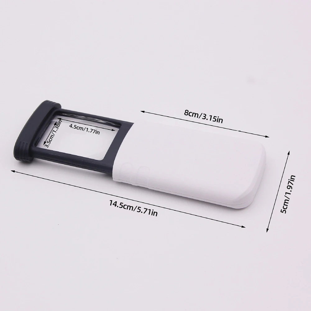 Pull-Out Magnifying Glass Foldable Portable Magnifier Handheld 4x Pocket Loupe Rectangular for Reading Jewelry/Antique Appraisal