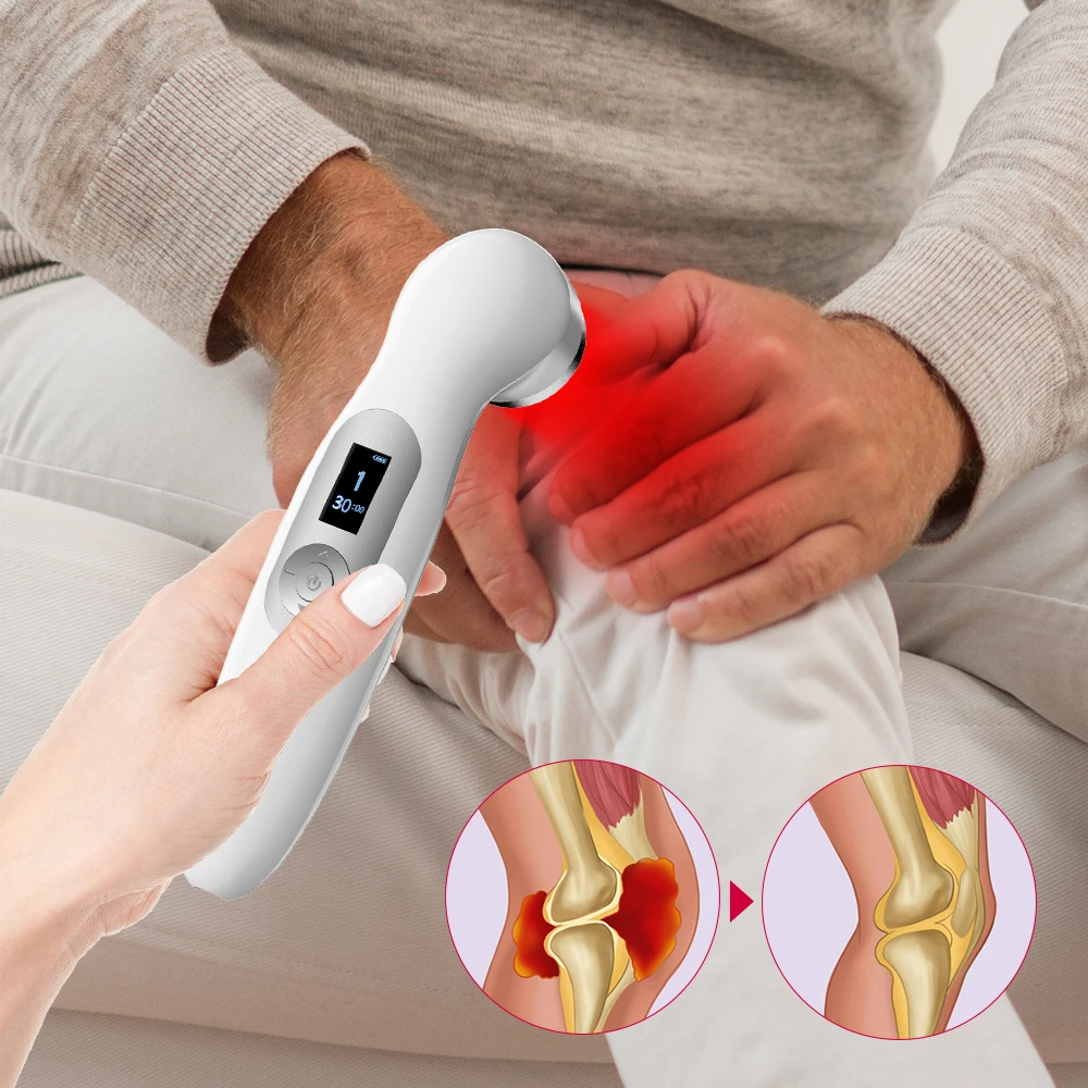 Suyzeko Cold Laser Therapy Device Pulse Mode Red Light Physiotherapy Pain Relief for Knee Joint Muscle Body Home Personal Care